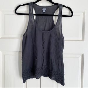 Aerie Linen Lace Tank Top